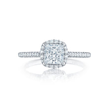 Load image into Gallery viewer, Tacori 18k White Gold Petite Crescent Princess Diamond Engagement Ring (0.33 CTW)