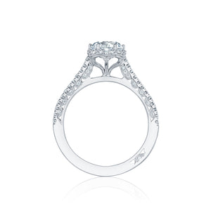 Tacori 18k White Gold Petite Crescent Round Diamond Engagement Ring (0.33 CTW)