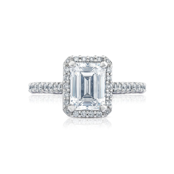 Tacori 18k White Gold Petite Crescent  Engagement Ring Setting (0.55 CTW)