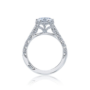 Tacori 18k White Gold Petite Crescent Round Diamond Engagement Ring (0.5 CTW)