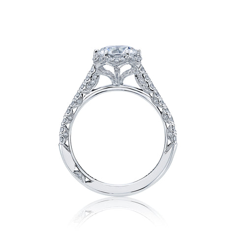 Tacori 18k White Gold Petite Crescent Round Diamond Engagement Ring Setting  (0.5 CTW)