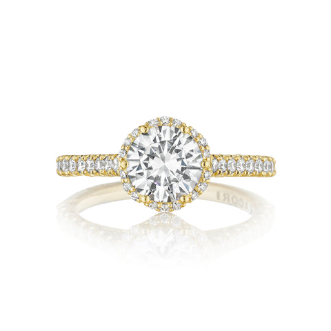 Tacori 18k Yellow Gold Petite Crescent Round Diamond Engagement Ring Setting  (0.5 CTW)