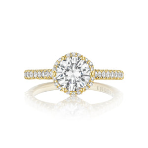 Tacori 18k Yellow Gold Petite Crescent Round Diamond Engagement Ring (0.5 CTW)