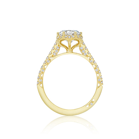 Tacori 18k Yellow Gold Petite Crescent Round Diamond Engagement Ring Setting  (0.5 CTW)