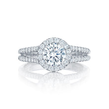 Load image into Gallery viewer, Tacori 18k White Gold Petite Crescent Round Diamond Engagement Ring (0.64 CTW)