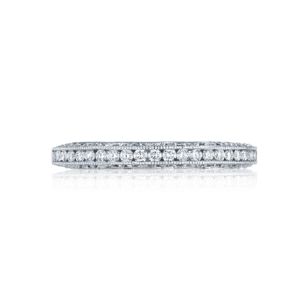Tacori 18k White Gold Classic Crescent Diamond Wedding Band (0.47 CTW)