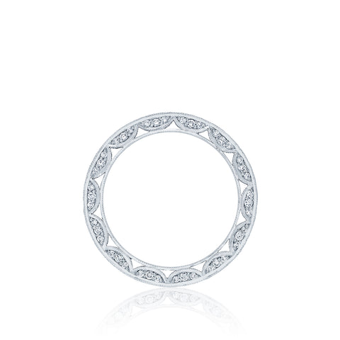 Tacori 18k White Gold Classic Crescent Diamond Wedding Band (0.93 CTW)