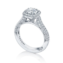 Load image into Gallery viewer, Tacori 18k White Gold Classic Crescent Round Diamond Engagement Ring (0.79 CTW)