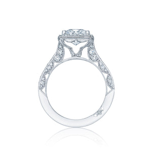Tacori 18k White Gold Classic Crescent Princess Diamond Engagement Ring (0.81 CTW)