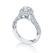 Load image into Gallery viewer, Tacori 18k White Gold Classic Crescent Round Diamond Engagement Ring (0.76 CTW)