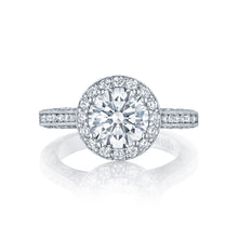 Load image into Gallery viewer, Tacori 18k White Gold Classic Crescent Round Diamond Engagement Ring (0.89 CTW)