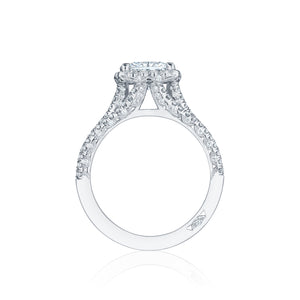 Tacori 18k White Gold Petite Crescent Princess Diamond Engagement Ring (0.78 CTW)