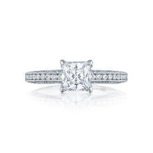 Load image into Gallery viewer, Tacori 18k White Gold Classic Crescent Princess Diamond Engagement Ring (0.41 CTW)