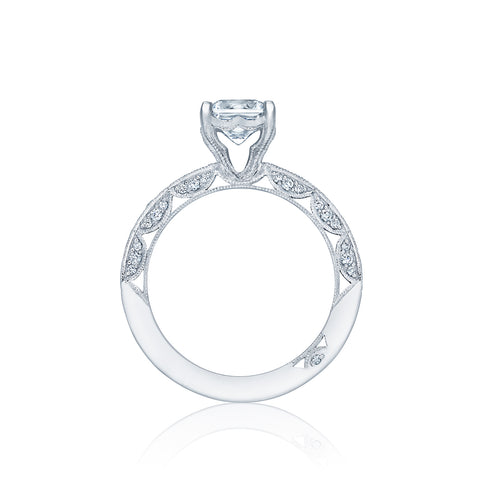 Tacori 18k White Gold Classic Crescent Princess Diamond Engagement Ring Setting (0.41 CTW)