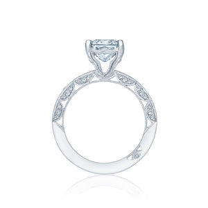 Tacori 18k White Gold Classic Crescent Princess Diamond Engagement Ring (0.41 CTW)