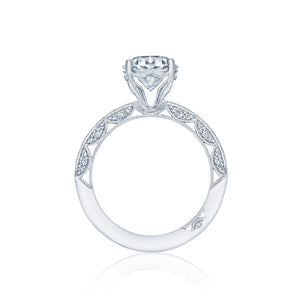 Tacori 18k White Gold Classic Crescent Round Diamond Engagement Ring (0.41 CTW)