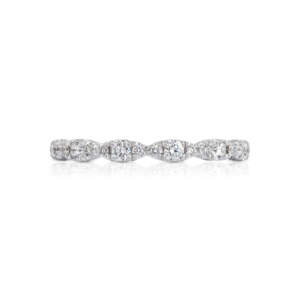 Tacori 18k White Gold Petite Crescent Diamond Wedding Band (0.71 CTW)