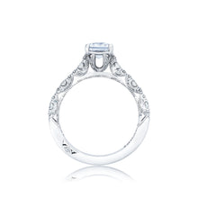 Load image into Gallery viewer, Tacori 18k White Gold Petite Crescent Princess Diamond Engagement Ring (0.39 CTW)