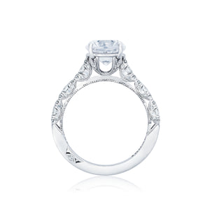 Tacori 18k White Gold Petite Crescent Round Diamond Engagement Ring (0.39 CTW)