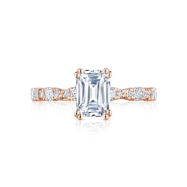 Tacori 18k Rose Gold Petite Crescent Diamond Engagement Ring Setting (0.35 CTW)