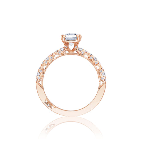 Tacori 18k Rose Gold Petite Crescent Diamond Engagement Ring Setting (0.35 CTW)