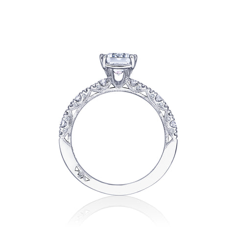 Tacori 18k White Gold Petite Crescent  Engagement Ring Setting (0.35 CTW)