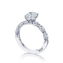 Load image into Gallery viewer, Tacori 18k White Gold  Petite Crescent Oval Diamond Engagement Ring (0.35 CTW)