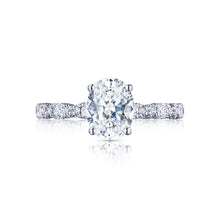 Load image into Gallery viewer, Tacori 18k White Gold  Petite Crescent Oval Diamond Engagement Ring (0.35 CTW)