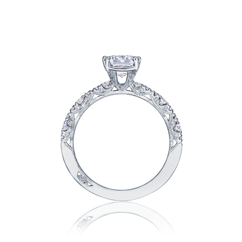 Tacori 18k White Gold  Petite Crescent Oval Diamond Engagement Ring Setting (0.35 CTW)