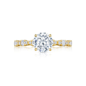 Tacori 18k Yellow Gold Petite Crescent Round Diamond Engagement Ring (0.35 CTW)