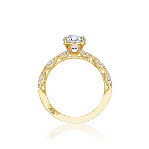 Tacori 18k Yellow Gold Petite Crescent Round Diamond Engagement Ring (0.35 CTW)