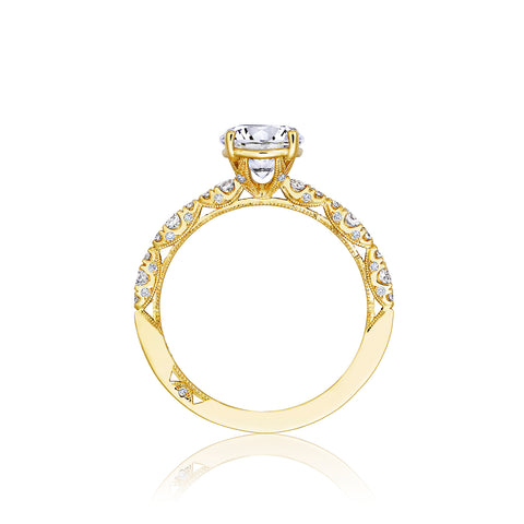 Tacori 18k Yellow Gold Petite Crescent Round Diamond Engagement Ring Setting  (0.35 CTW)