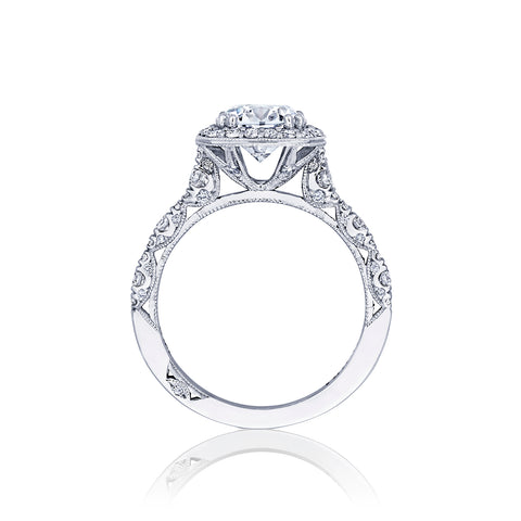 Tacori Platinum Petite Crescent Round Diamond Engagement Ring Setting   (0.65 CTW)