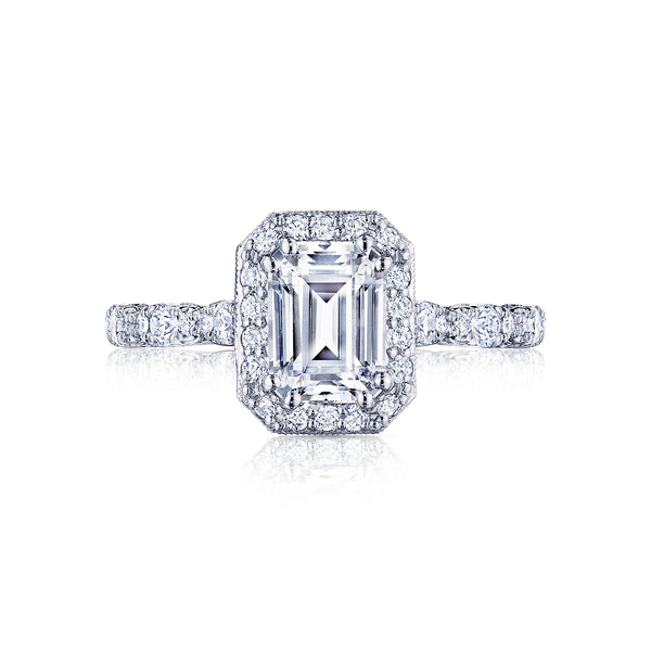 Tacori 18k White Gold Petite Crescent  Engagement Ring Setting (0.56 CTW)