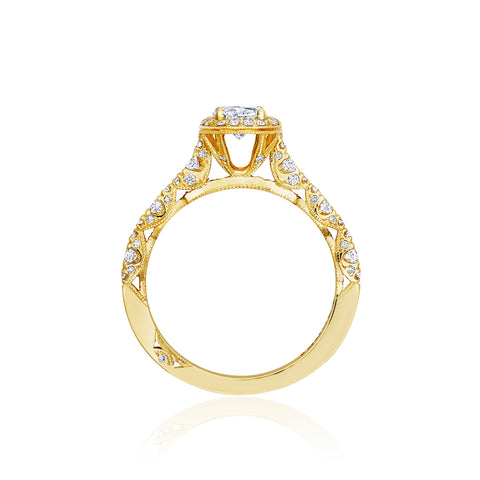 Tacori 18k Yellow Gold Petite Crescent Oval Diamond Engagement Ring Setting  (0.5 CTW)