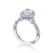 Load image into Gallery viewer, Tacori 18k White Gold Petite Crescent Oval Diamond Engagement Ring (0.65 CTW)