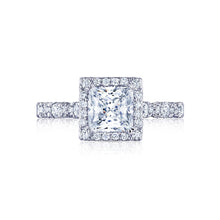 Load image into Gallery viewer, Tacori 18k White Gold Petite Crescent Princess Diamond Engagement Ring (0.56 CTW)