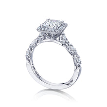 Load image into Gallery viewer, Tacori 18k White Gold Petite Crescent Princess Diamond Engagement Ring (0.56 CTW)