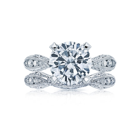 Tacori Platinum RoyalT Round Diamond Engagement Ring Setting   (0.8 CTW)