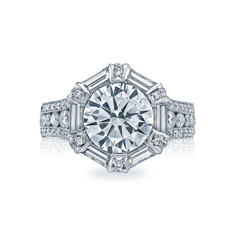 Tacori Platinum RoyalT Round Diamond Engagement Ring Setting   (3.3 CTW)