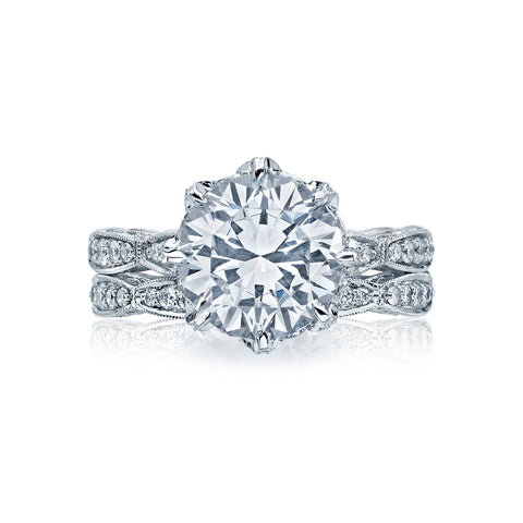 Tacori Platinum RoyalT Round Diamond Engagement Ring Setting   (1.1 CTW)