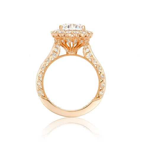 Tacori 18k Rose Gold RoyalT Round Diamond Engagement Ring Setting (1.4 CTW)