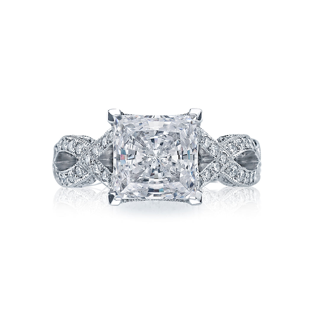 Tacori Platinum RoyalT Princess Diamond Engagement Ring (0.87 CTW)
