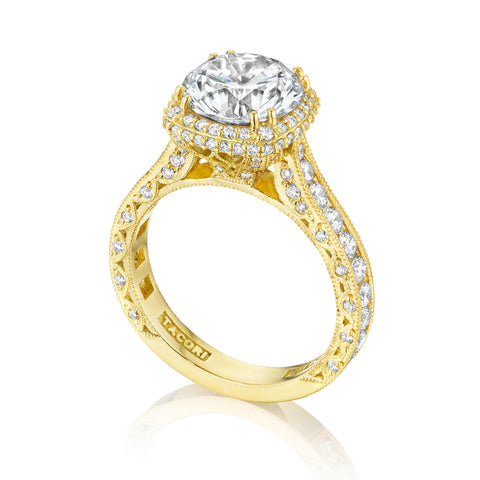 Tacori 18k Yellow Gold RoyalT Round Diamond Engagement Ring Setting   (1.28 CTW)