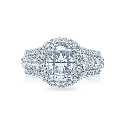 Tacori Platinum RoyalT Cushion Diamond Engagement Ring Setting   (2.57 CTW)