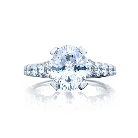 Tacori Platinum RoyalT Oval Diamond Engagement Ring Setting  (1.65 CTW)