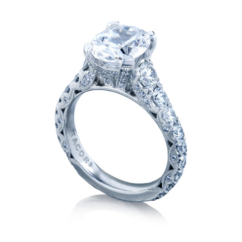 Tacori Platinum RoyalT Oval Diamond Engagement Ring Setting  (1.65 CTW)