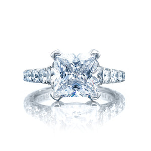 Tacori Platinum RoyalT Princess Diamond Engagement Ring Setting  (1.65 CTW)