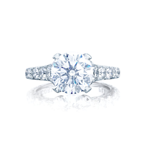 Tacori Platinum RoyalT Round Diamond Engagement Ring Setting  (1.65 CTW)