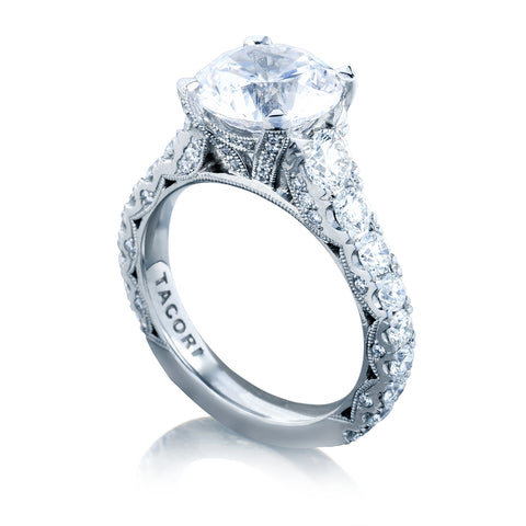 Tacori Platinum RoyalT Round Diamond Engagement Ring Setting  (1.65 CTW)